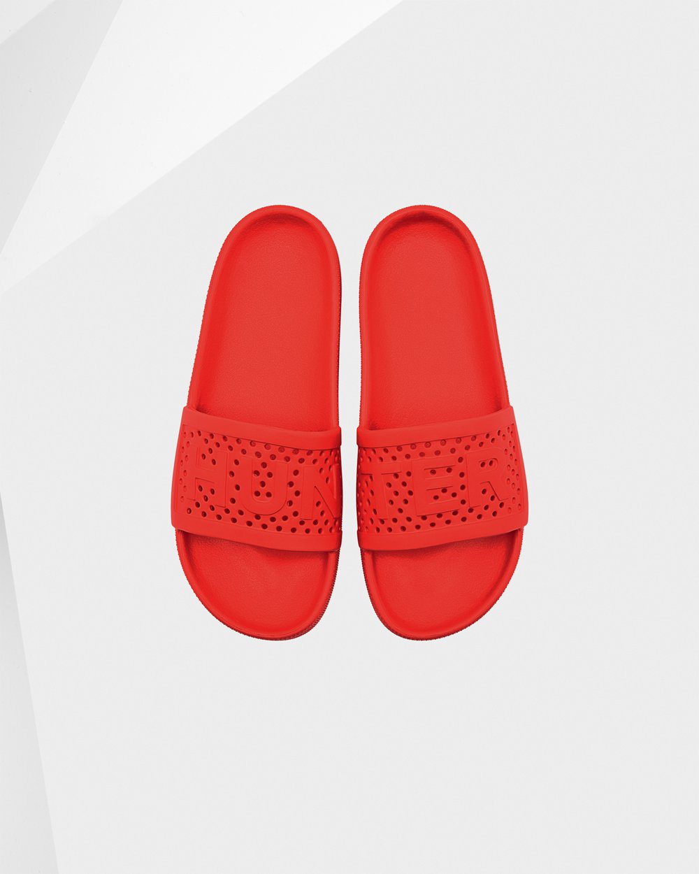 Hunter Original Lightweight Moulded Slides - Clearance Womens Red - JKDHTV874